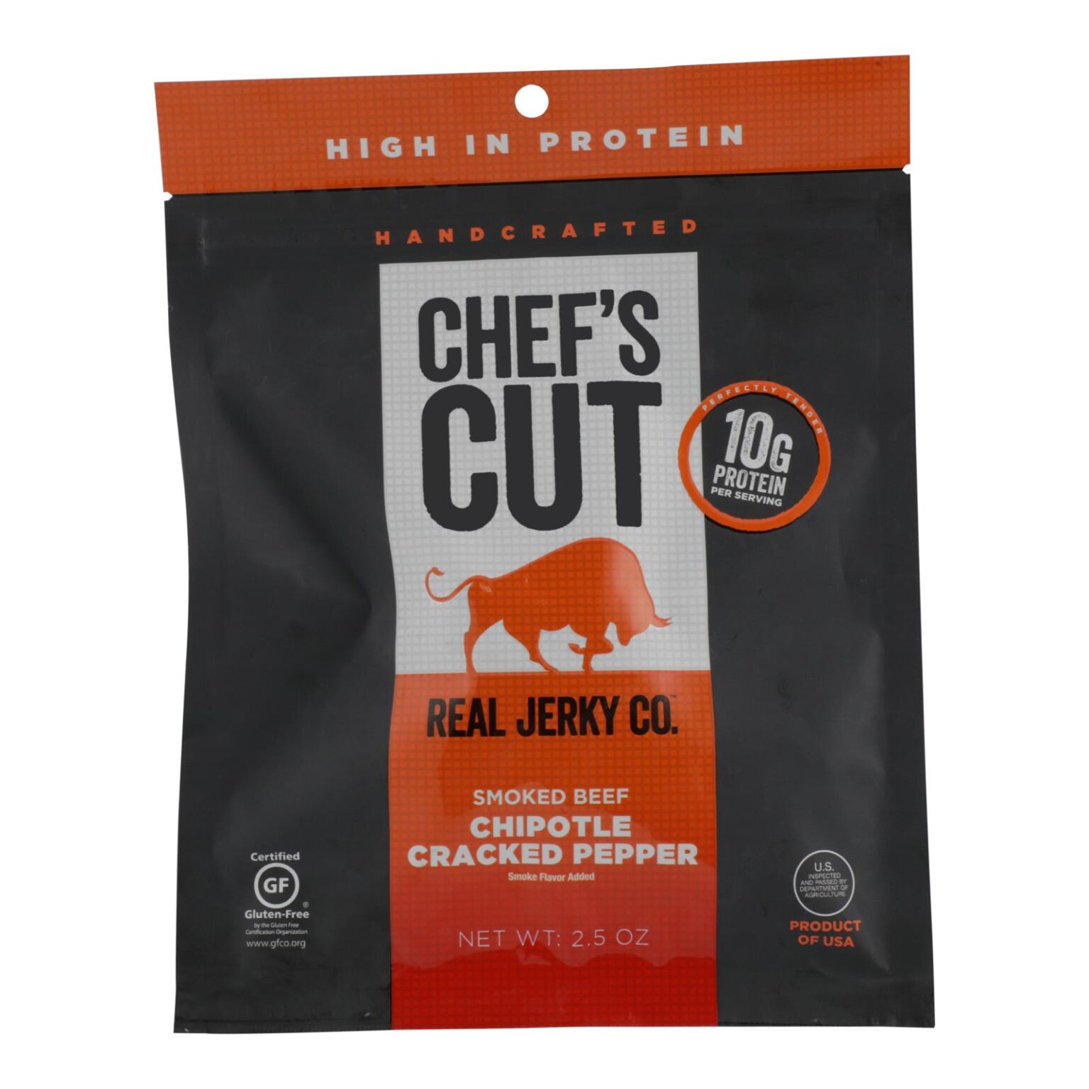 Chefs Cut Real Steak Jerkey Chipotle Cracked Pepper Case Of 8