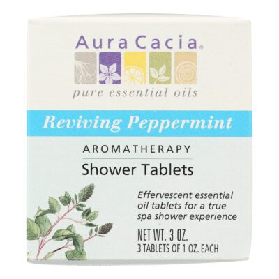 Aura Cacia – Reviving Aromatherapy Shower Tablets Peppermint – 3 Tablets